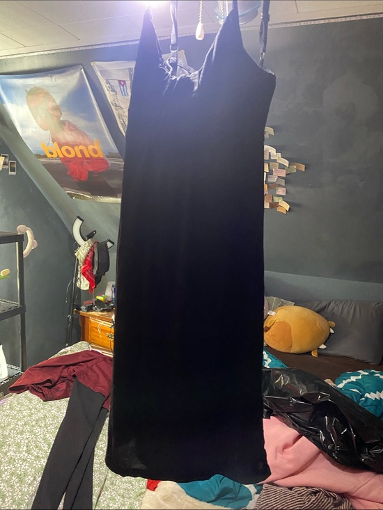 Dresses & Skirts - Black Slip Dress for Women - Elegant V-Neck Camisole Dress